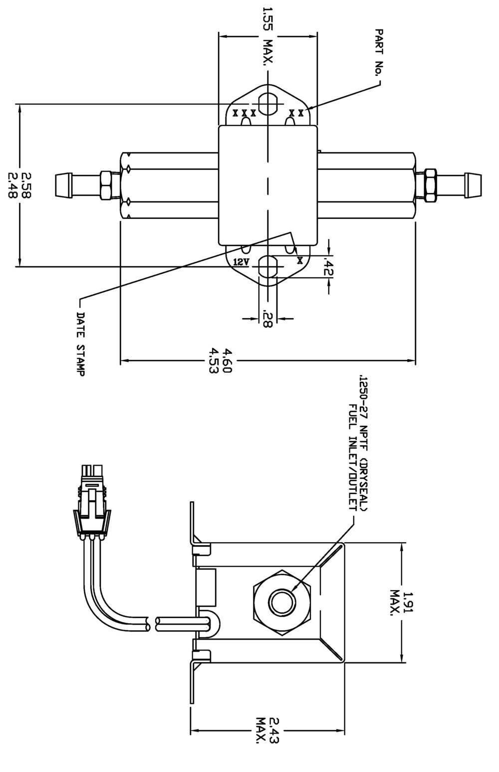 Pompe d'alimentation en carburant 12V Facet 40223 Dura-Lift